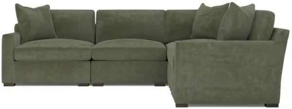 Kamryn Sage Green Velvet Modular 5-Piece Corner Sectional - 115”