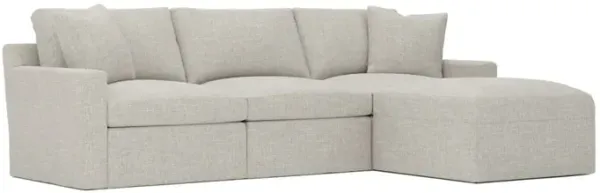 Kamryn Fog Textured Weave Slipcovered Modular 4-Piece Chaise Sectional - Right Chaise - 115”