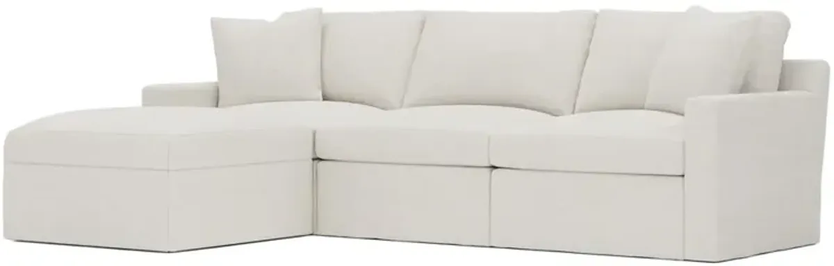 Kamryn Pearl Textured Weave Slipcovered Modular 4-Piece Chaise Sectional - Left Chaise - 115”