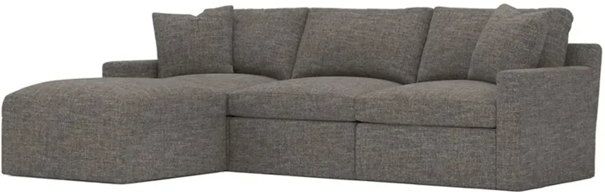 Kamryn Truffle Performance Slipcovered Modular 4-Piece Chaise Sectional - Left Chaise - 115”