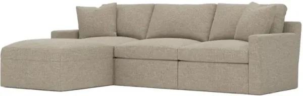 Kamryn Sand Textured Weave Slipcovered Modular 4-Piece Chaise Sectional - Left Chaise - 115”