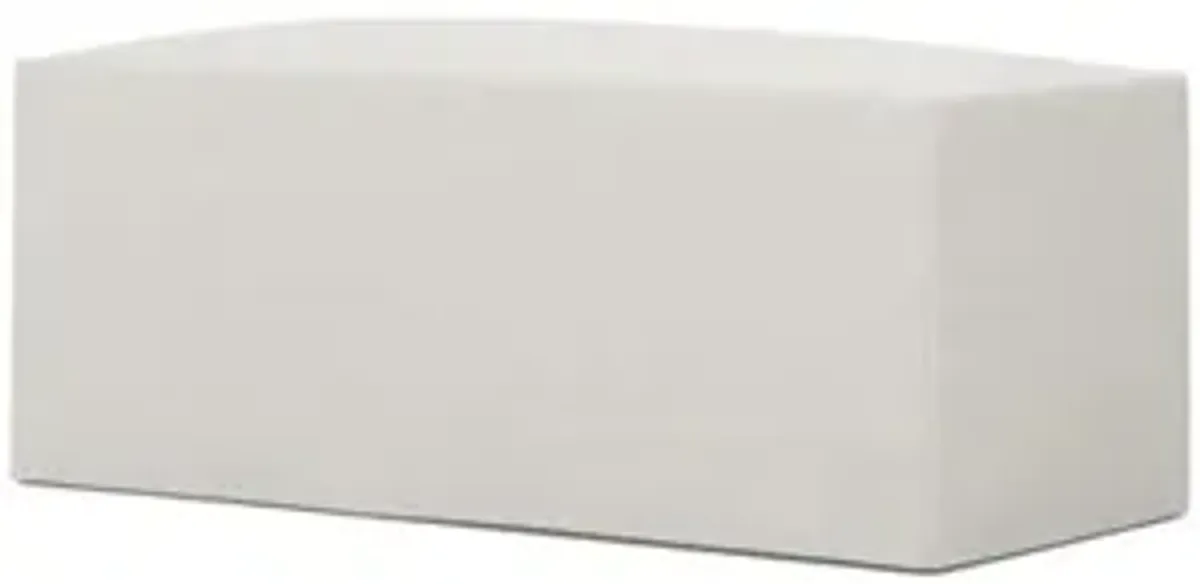 Lexie Pearl Textured Weave Slipcovered Rectangular Ottoman - 43”