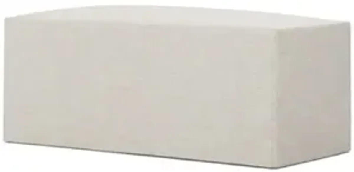 Lexie Sea Salt Performance Slipcovered Rectangular Ottoman - 43”
