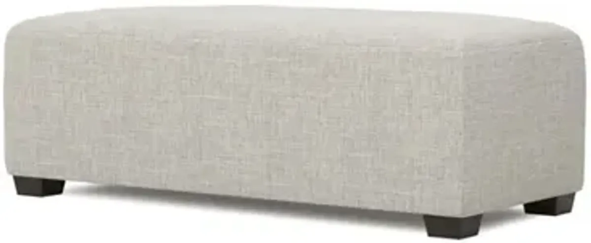 Macklin Fog Textured Weave Rectangular Ottoman - 53”