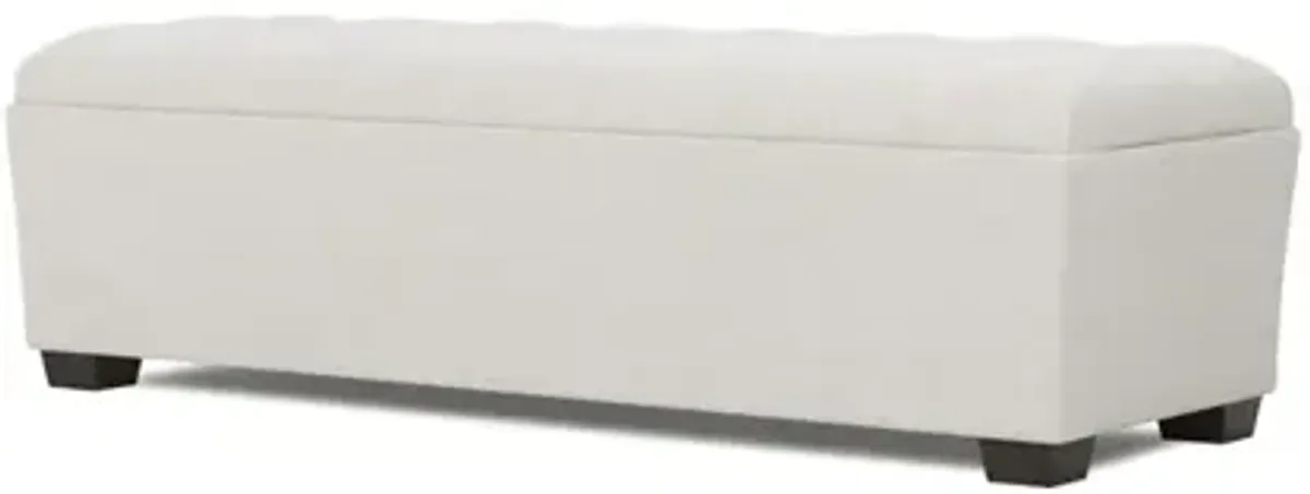 Macklin Pearl Textured Weave Tufted Rectangular Ottoman - 63”