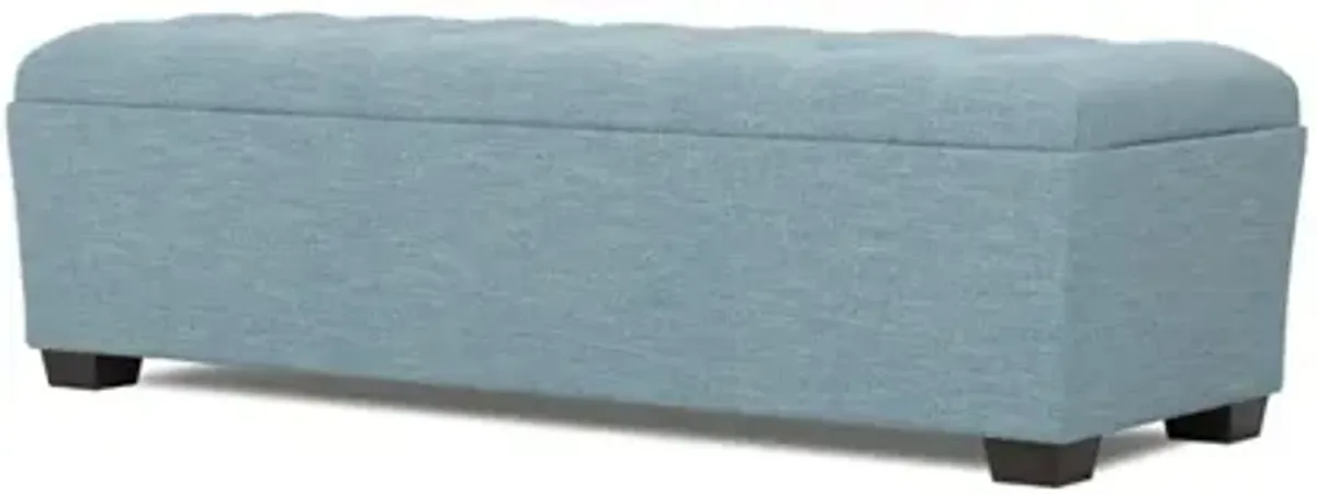 Macklin Eggshell Blue Performance Tufted Rectangular Ottoman - 63”