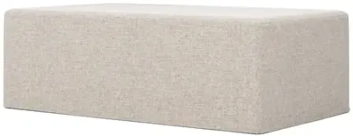 Lexie Straw Performance Slipcovered Rectangular Ottoman - 53”
