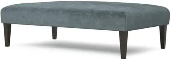 Kavita Slate Blue Velvet Rectangular Ottoman - 63”