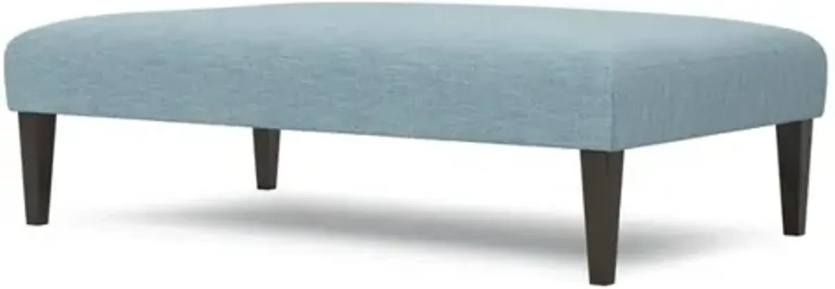 Kavita Eggshell Blue Performance Rectangular Ottoman - 63”