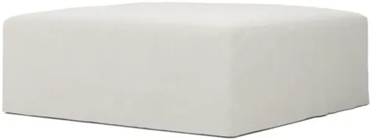 Lexie Pearl Textured Weave Slipcovered Square Ottoman - 53”