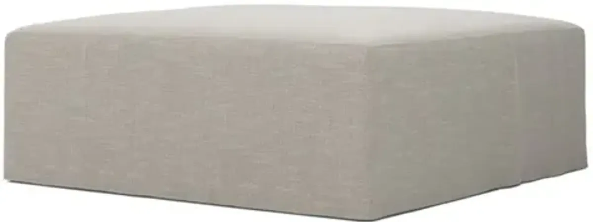 Lexie Dove Performance Slipcovered Square Ottoman - 53”