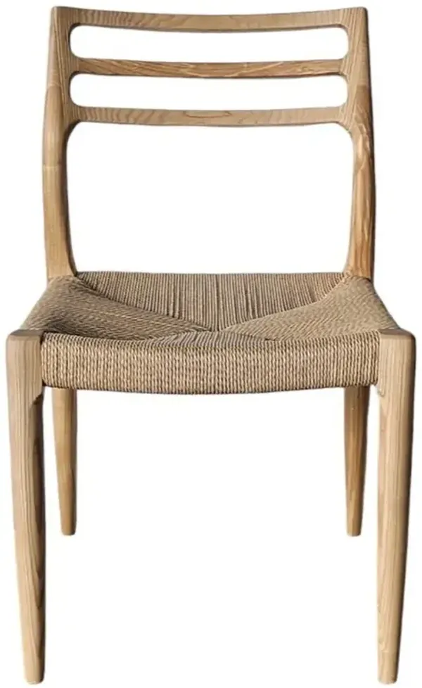 Mira Coastal Beach Natural Wood Rope Dining Chair - Set of 2
