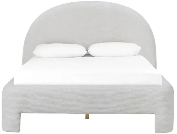 Leigh Modern Classic Cream Upholstered Curved Bed - Queen