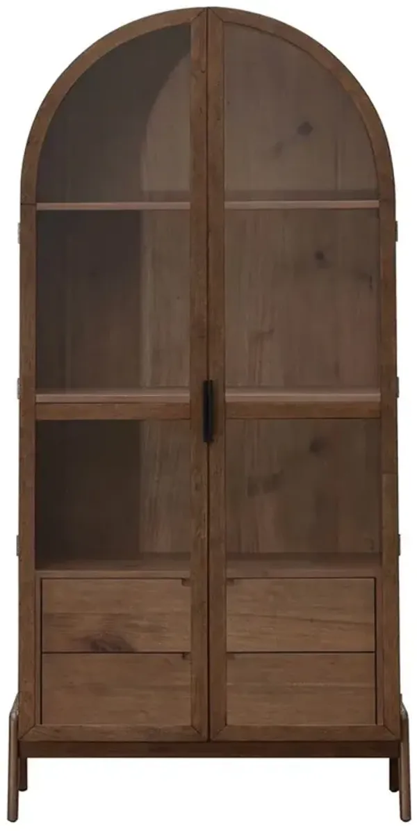 Tilly Modern Classic Acacia Wood Glass Display Cabinet
