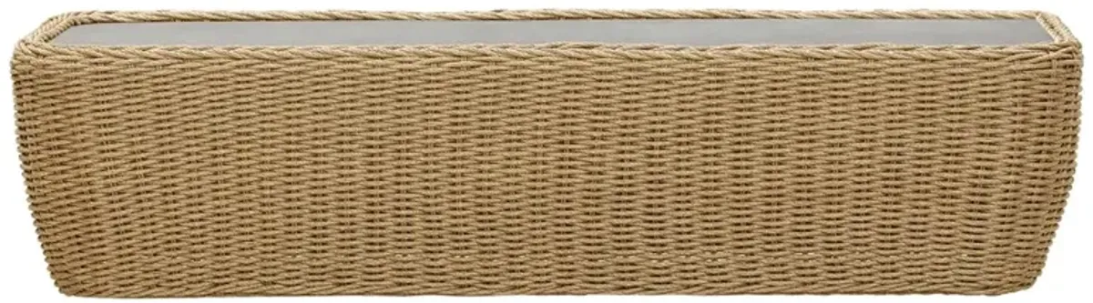 Viana Coastal Natural Wicker Stone Outdoor Coffee Table