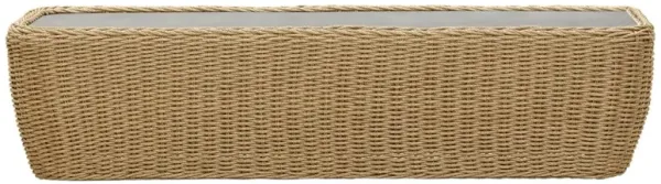 Viana Coastal Natural Wicker Stone Outdoor Coffee Table