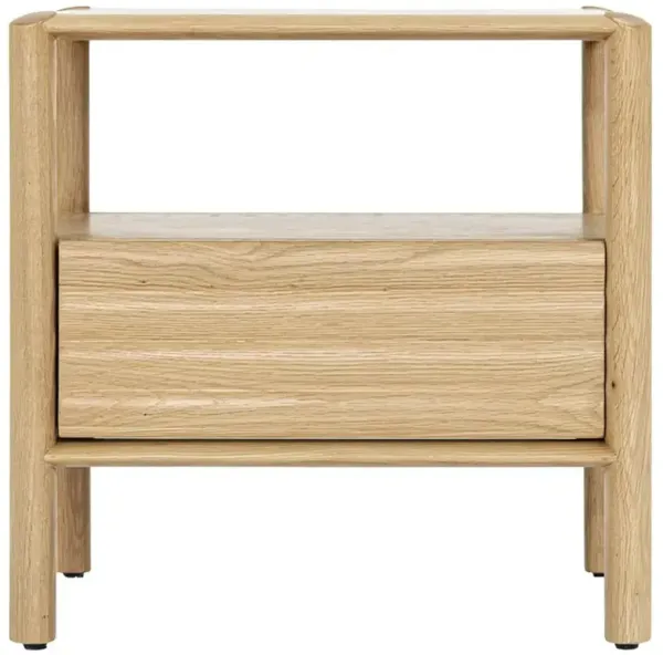 Sol Modern Classic Oak Wood Nightstand