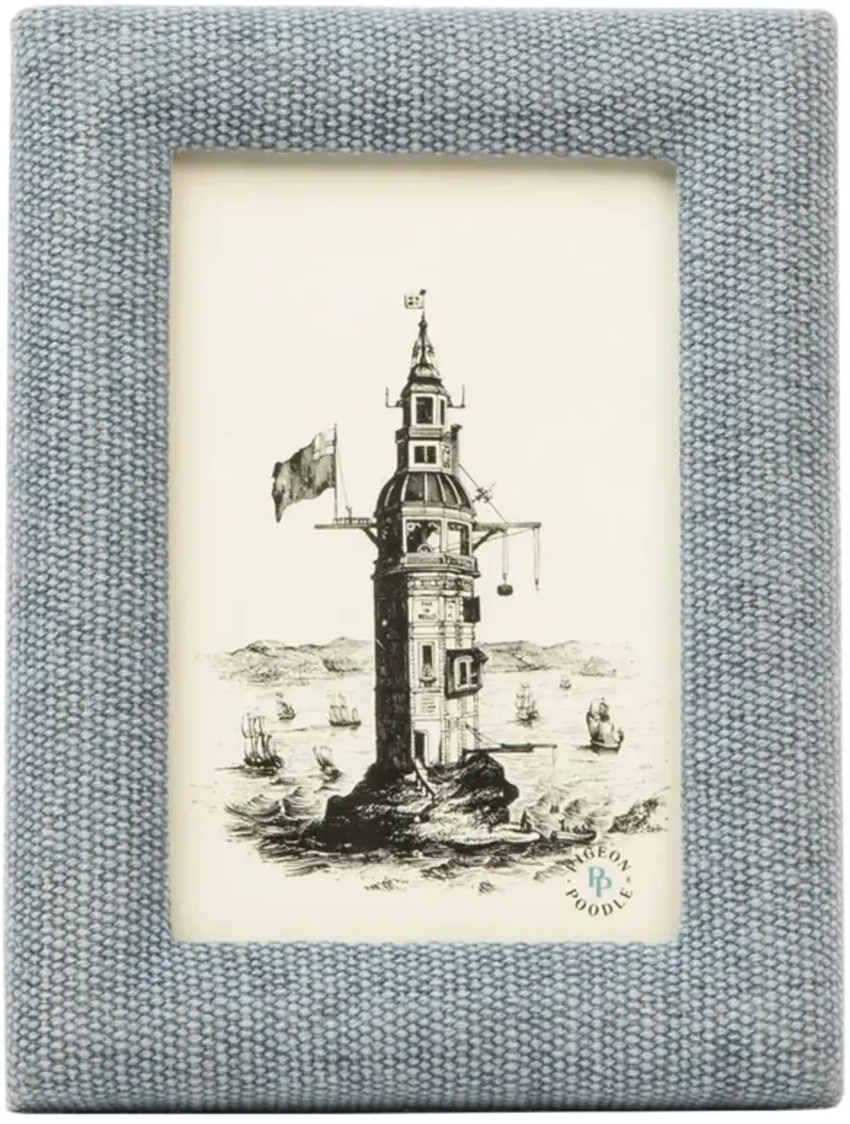 Pigeon and Poodle Kemi Coastal Light Blue Textured Fabric Photo Frame - 4x6