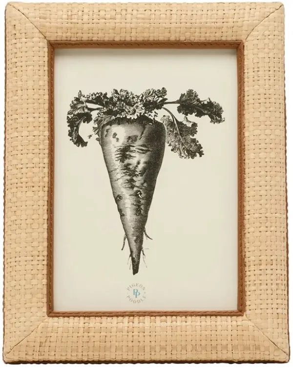 Pigeon and Poodle Hanford Coastal Natural Raffia Brown Leather Trim Photo Frame - 5x7