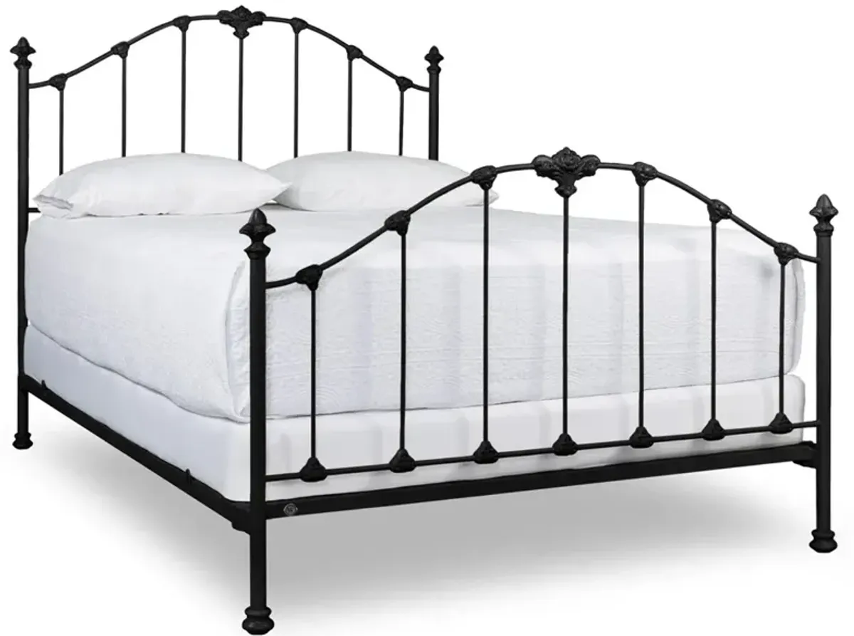 Alexia Updated Traditional Black Iron Bed - Queen