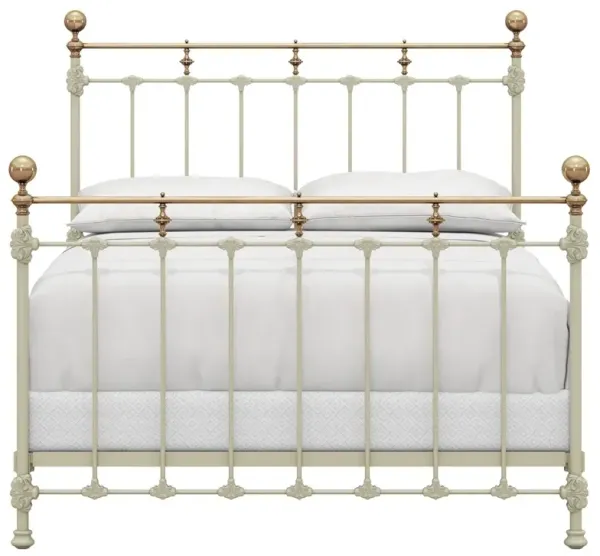 Isabella Updated Traditional Cream Iron Bed - Full