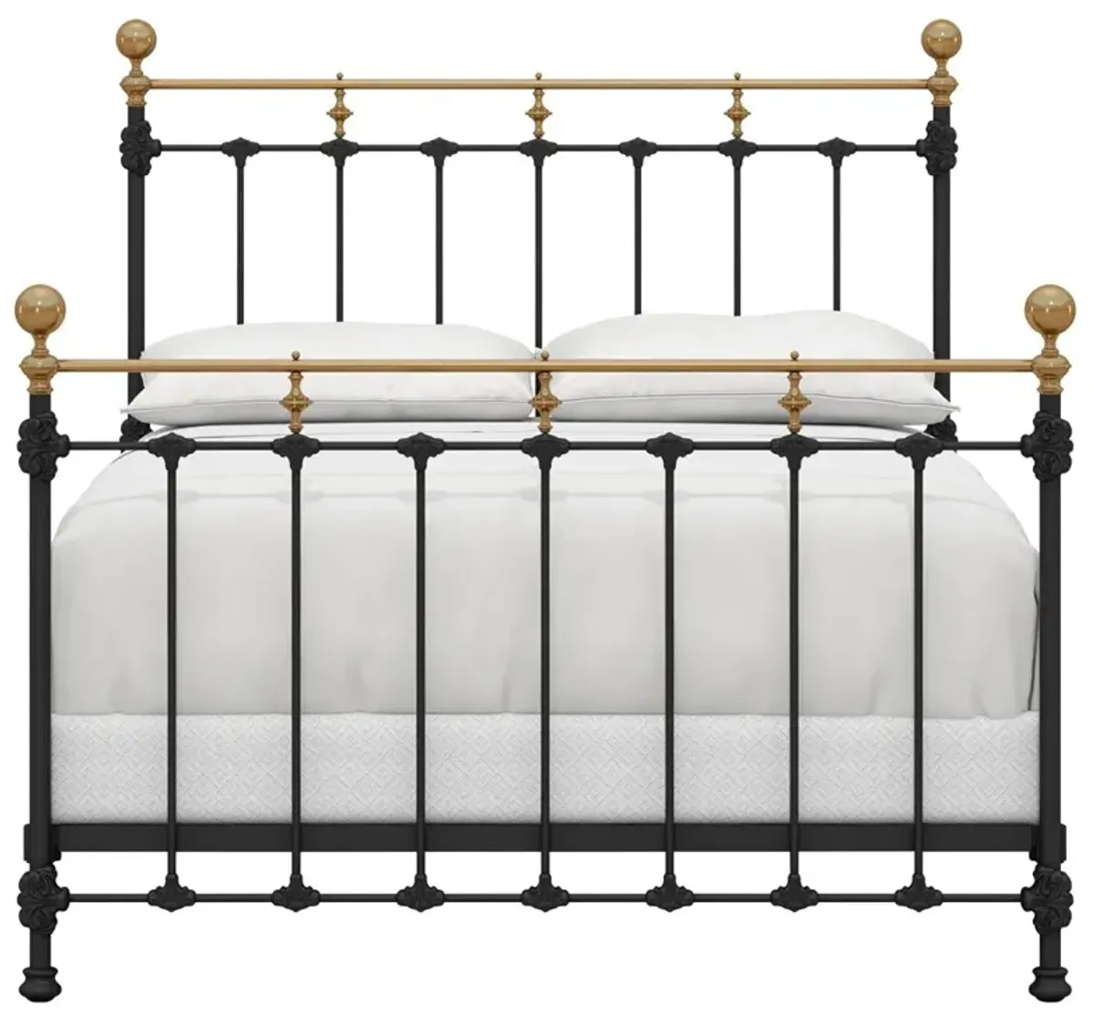 Isabella Updated Traditional Black Iron Bed - Queen