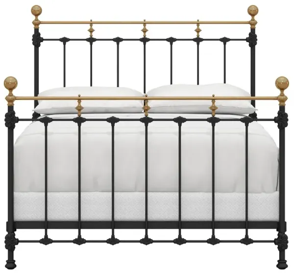 Isabella Updated Traditional Black Iron Bed - Queen