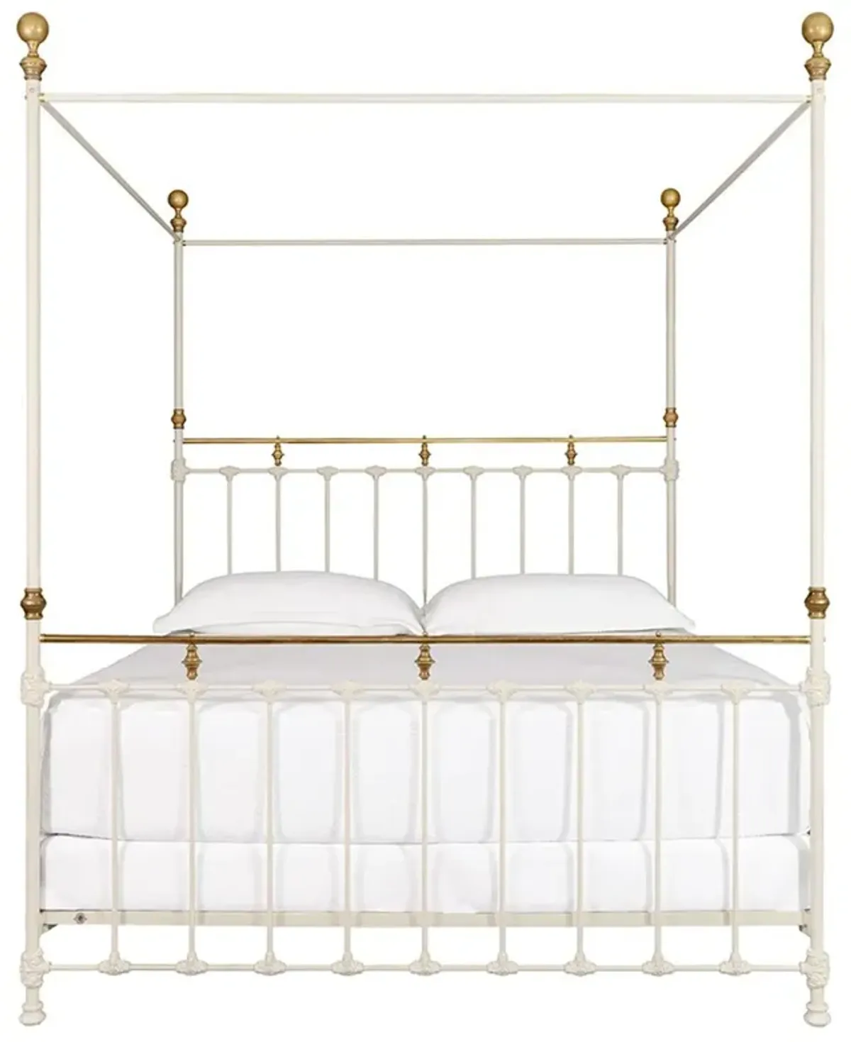 Isabella Updated Traditional Cream Iron Canopy Bed - King