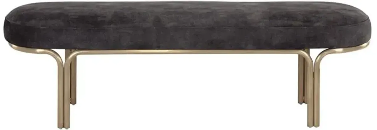 Open Box Croft Modern Classic Shitake Performance Gold Iron Bench
