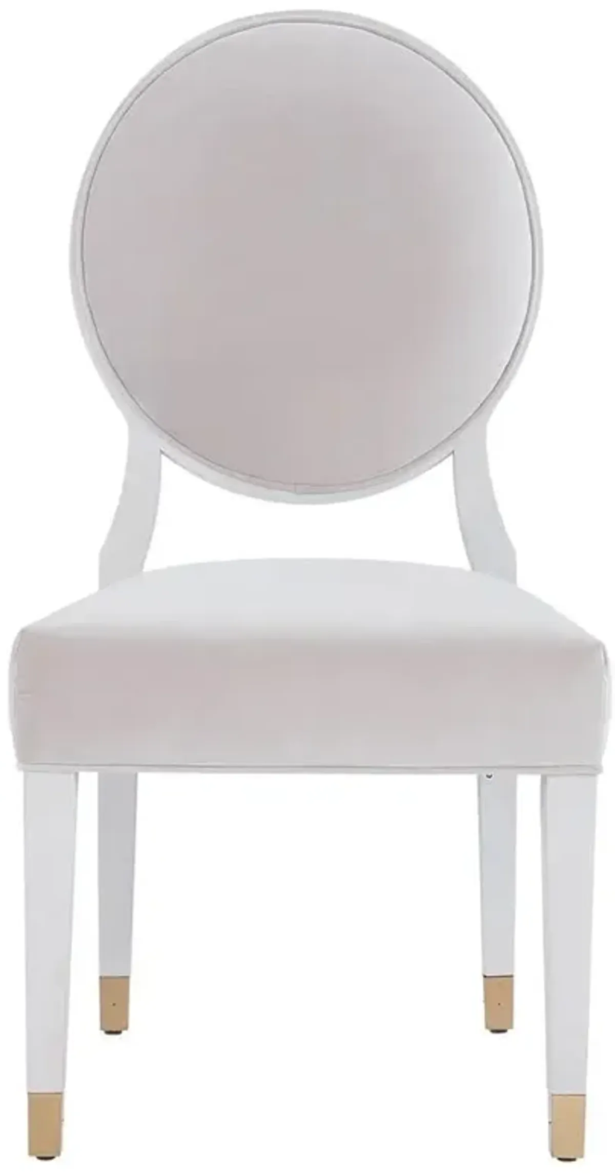 Open Box Riya French Off White Wood Frame Upholstered Seat King Louis Dining Chair