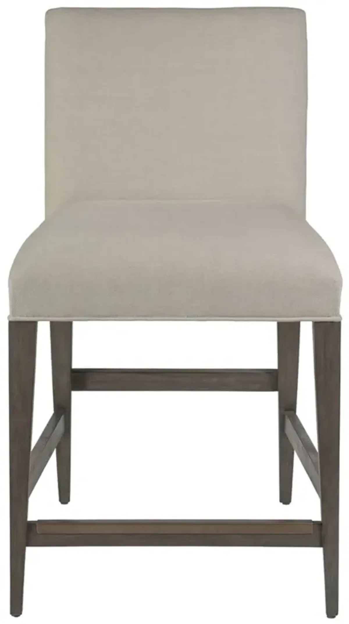 Open Box Madox Rustic Beige Upholstered Antico Brown Mahogany Wood Counter Stool