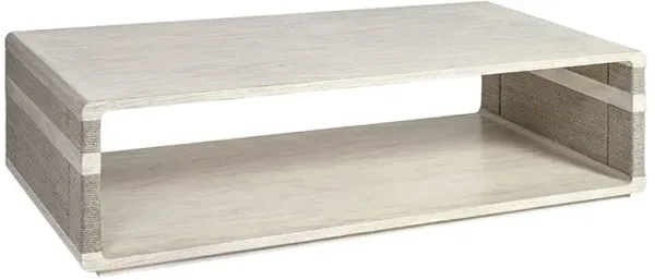 Palecek Buchanan Coastal Beach Whitewash Hardwood Rectangular Coffee Table