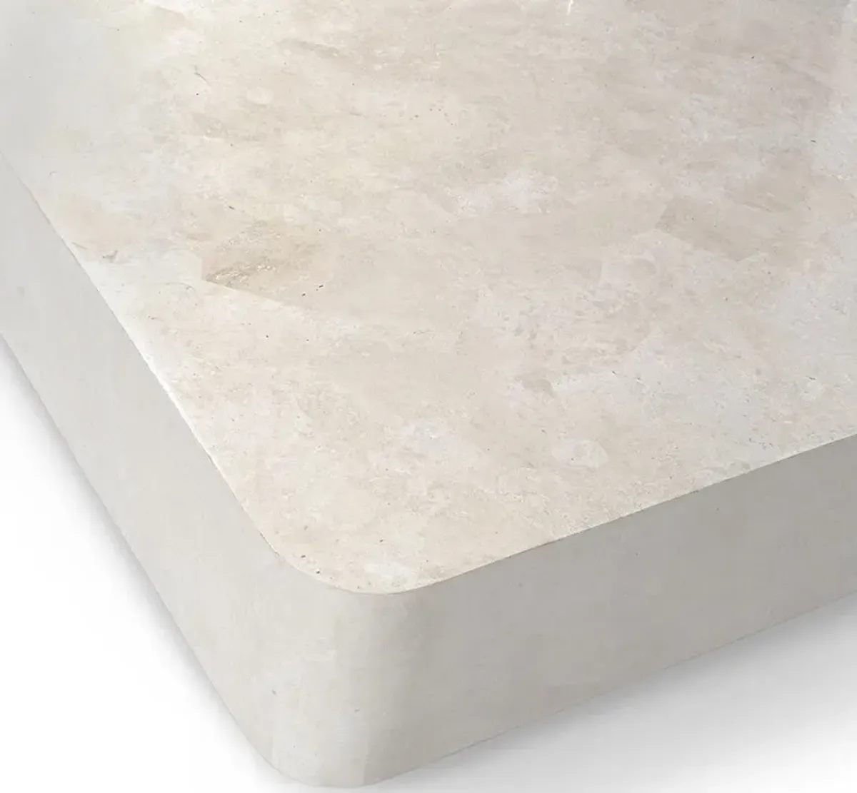 Palecek Dakota Modern Classic White Agate Stone Square Coffee Table