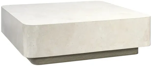 Palecek Dakota Modern Classic White Agate Stone Square Coffee Table