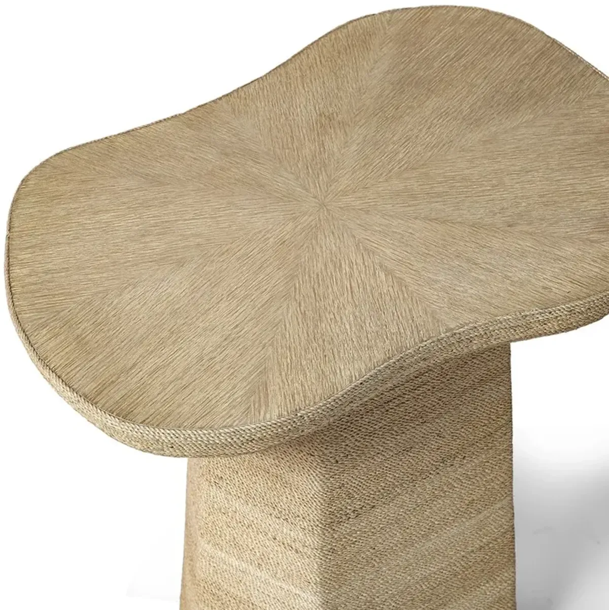 Palecek Iliana Coastal Beach Natural Woven Abaca Side Table