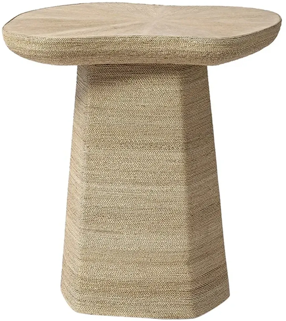 Palecek Iliana Coastal Beach Natural Woven Abaca Side Table