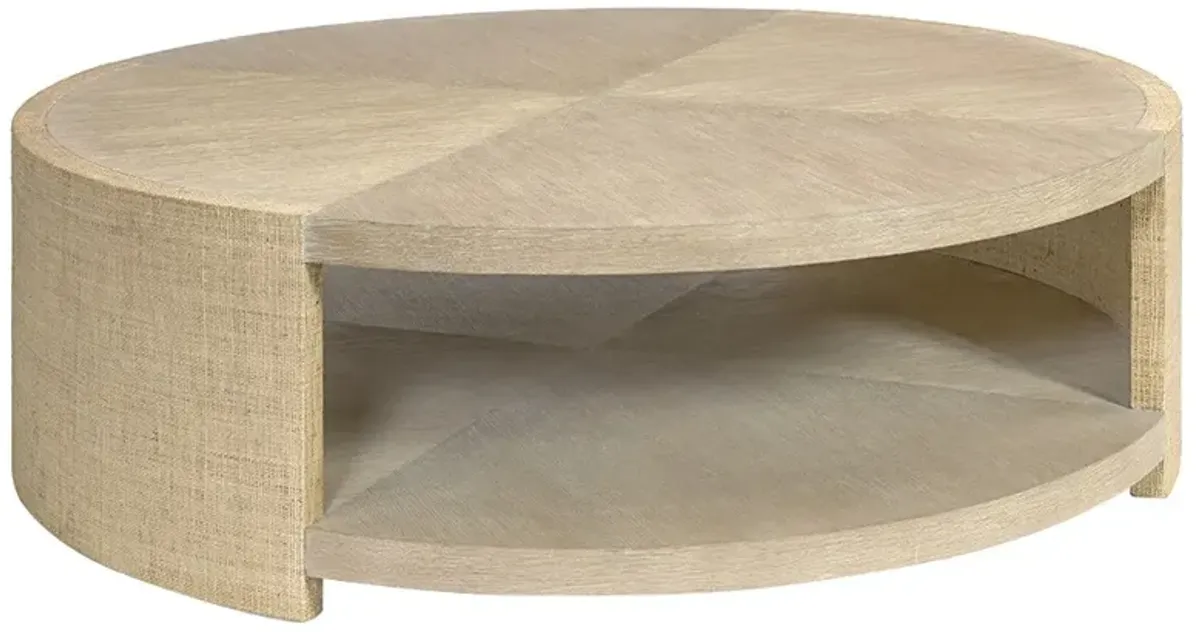Palecek Vernon Coastal Beach Natural Raffia Round Coffee Table