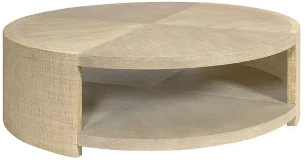 Palecek Vernon Coastal Beach Natural Raffia Round Coffee Table