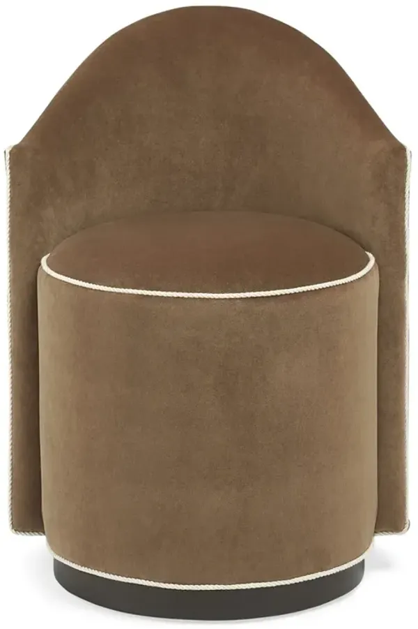 Milovan Updated Traditional Brown Performance Swivel Dining Chair