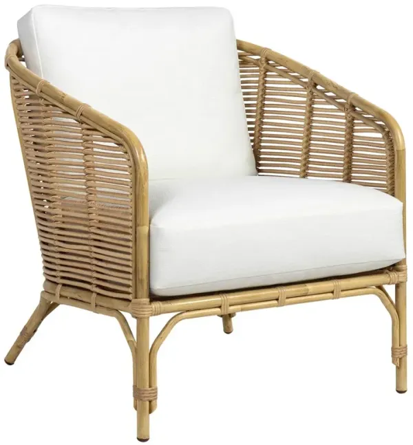 Palecek Camino Coastal Beach Natural Wicker Outdoor Lounge Chair