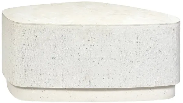 Palecek Holland Coastal Beach White Resin Agate Stone Outdoor Coffee Table - Short