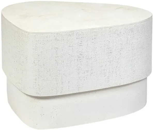 Palecek Holland Coastal Beach White Resin Agate Stone Outdoor Coffee Table - Tall