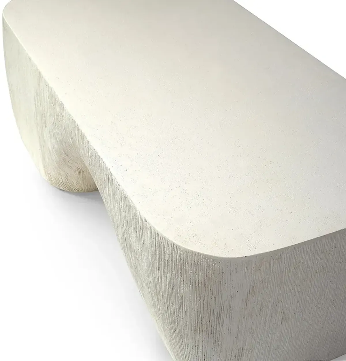 Palecek Rowan Coastal Beach White Stonecast Outdoor Coffee Table