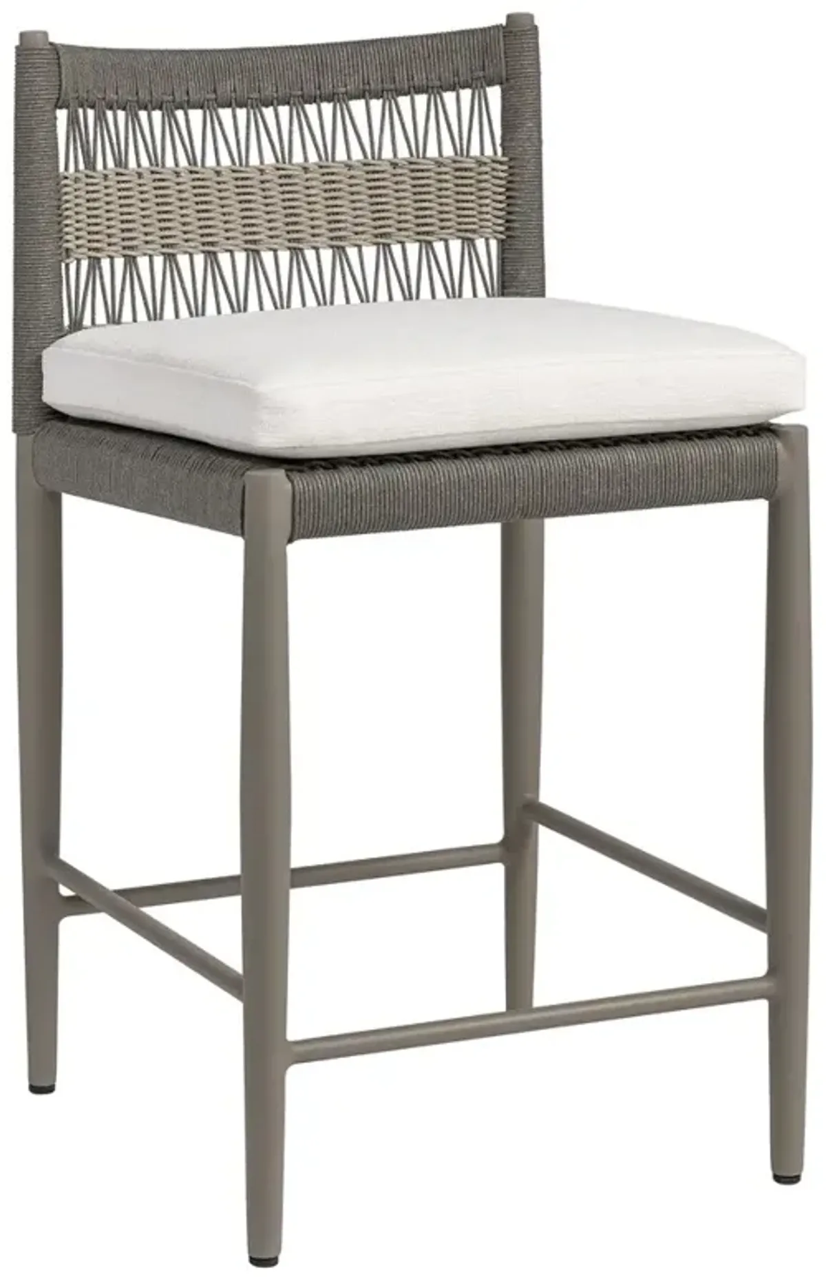 Palecek St George Coastal Beach Grey Woven Rope Outdoor Counter Stool