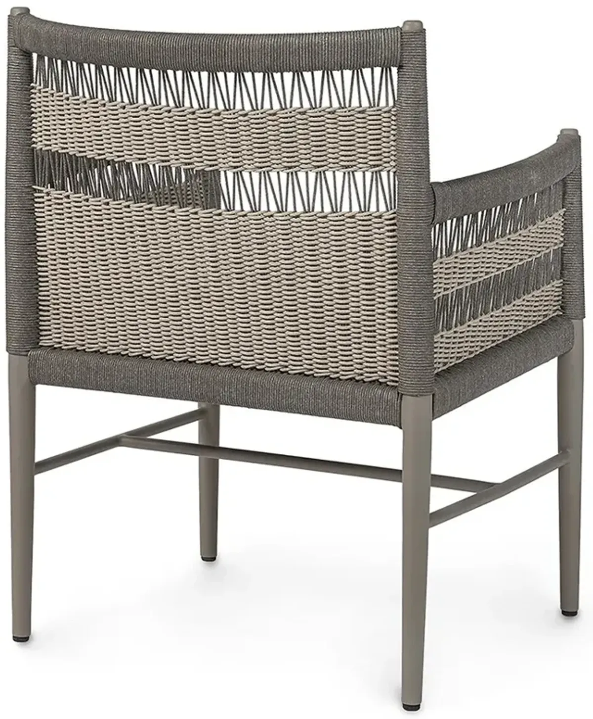 Palecek St George Coastal Beach Grey Woven Rope Outdoor Arm Chair