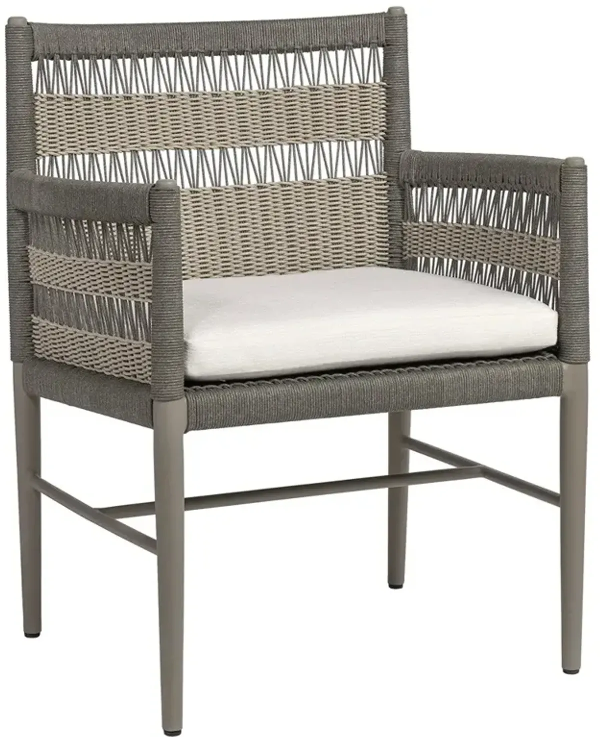Palecek St George Coastal Beach Grey Woven Rope Outdoor Arm Chair