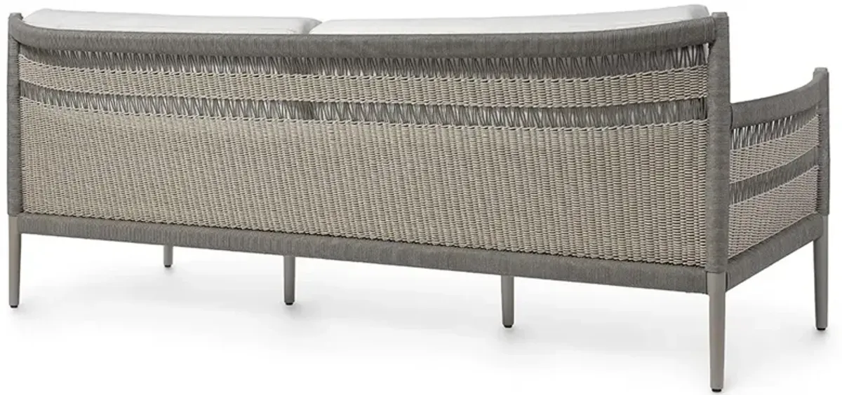 Palecek St George Coastal Beach Grey Woven Rope Outdoor Sofa - 87"