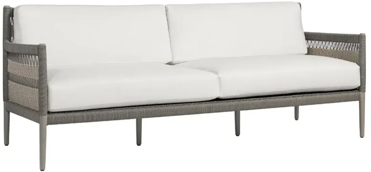 Palecek St George Coastal Beach Grey Woven Rope Outdoor Sofa - 87"