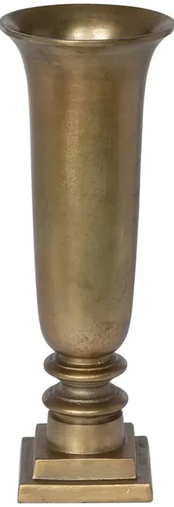 Catria Updated Traditional Antique Gold Aluminum Mantel Vase - 20"