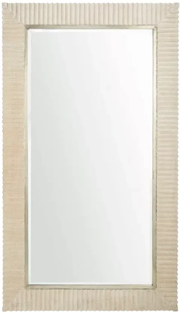 Nellie Coastal Beach Light Beige Mango Wood Floor Mirror